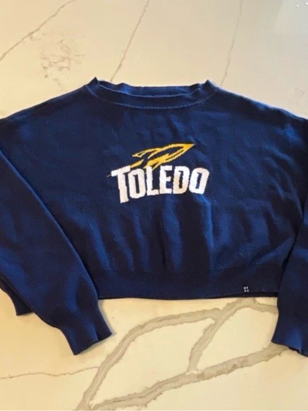 Hype and Vice Navy Cropped Toledo Rockets Sweater size S